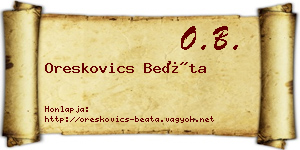 Oreskovics Beáta névjegykártya